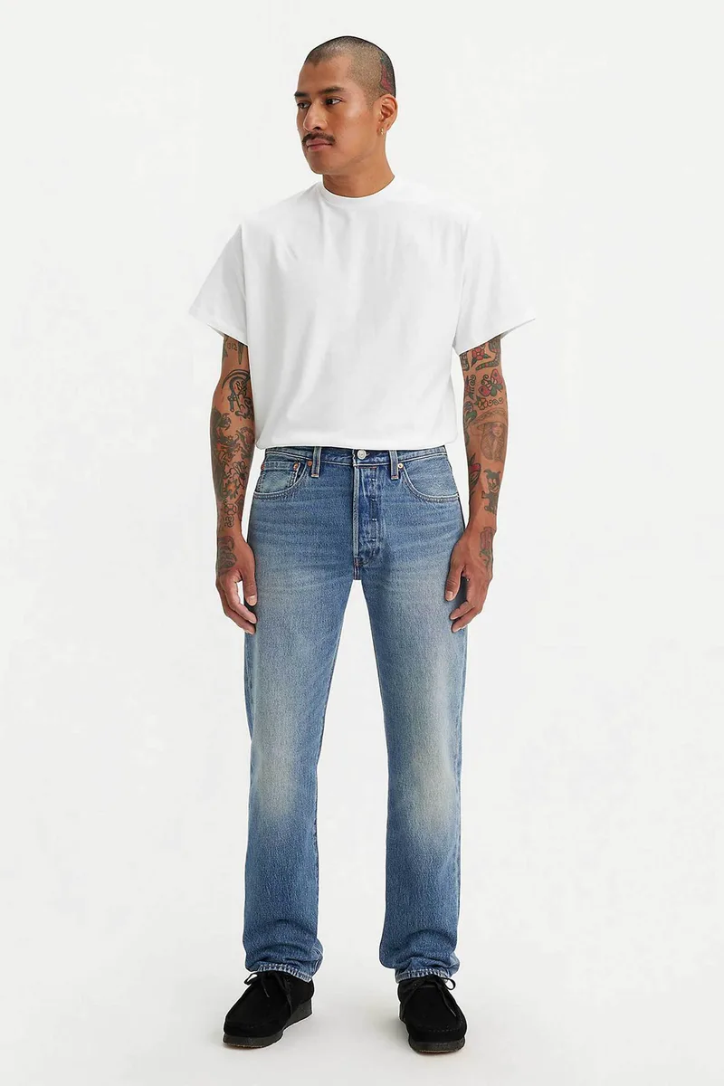 Levi's® ανδρικό τζην παντελόνι πεντάτσεπο Chewing Gum Straight Fit "501® Original" - 005013498 Denim Blue