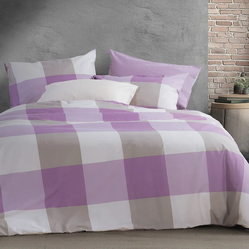 Σεντόνια Υπέρδιπλα (Σετ) 240X270 Nef Nef Casual Check Mauve Χωρίς Λάστιχο (240x270)