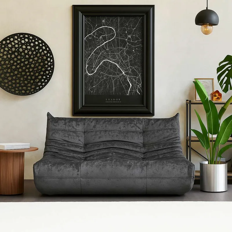 Διθέσιος Καναπές Bocek - Dark Grey 560Are5218 (100x80x145)