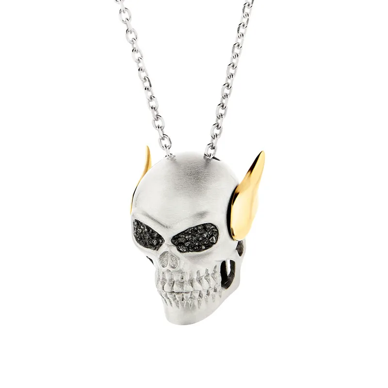 HONOR Κολιέ από Ασήμι Angel Skull With Diamonds SDS3SB