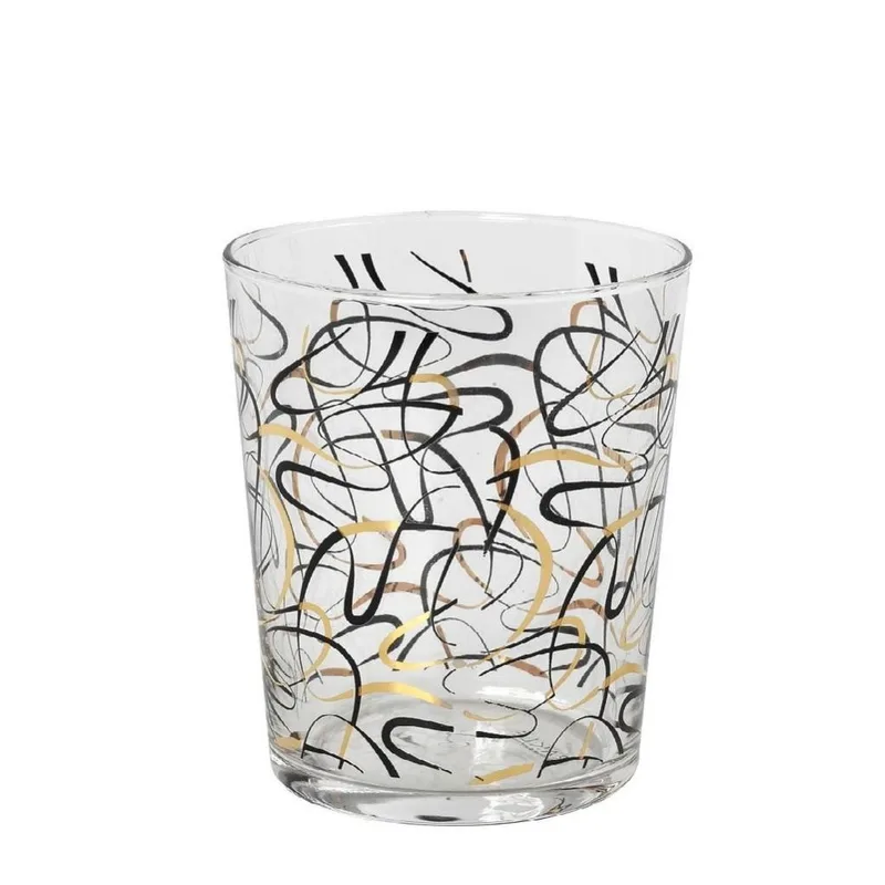 Ποτήρι Νερού 380ml Espiel Lucia Black/Gold RAB531K6