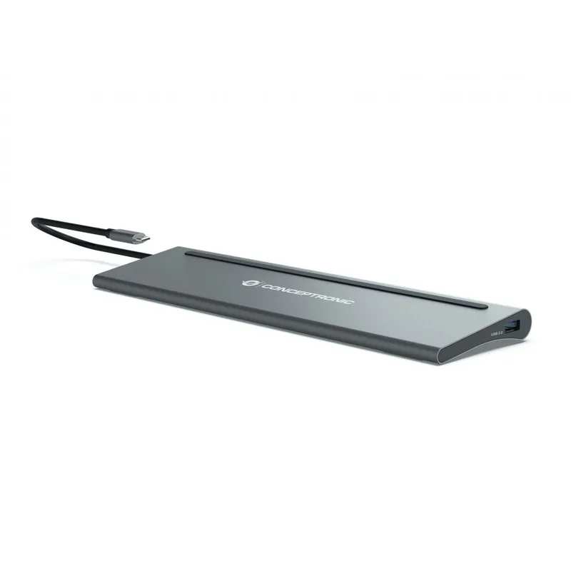 CONCEPTRONIC 12-1 Dock USB-C->2xHDMI,USB2.0/3.0,+ 18cm gr