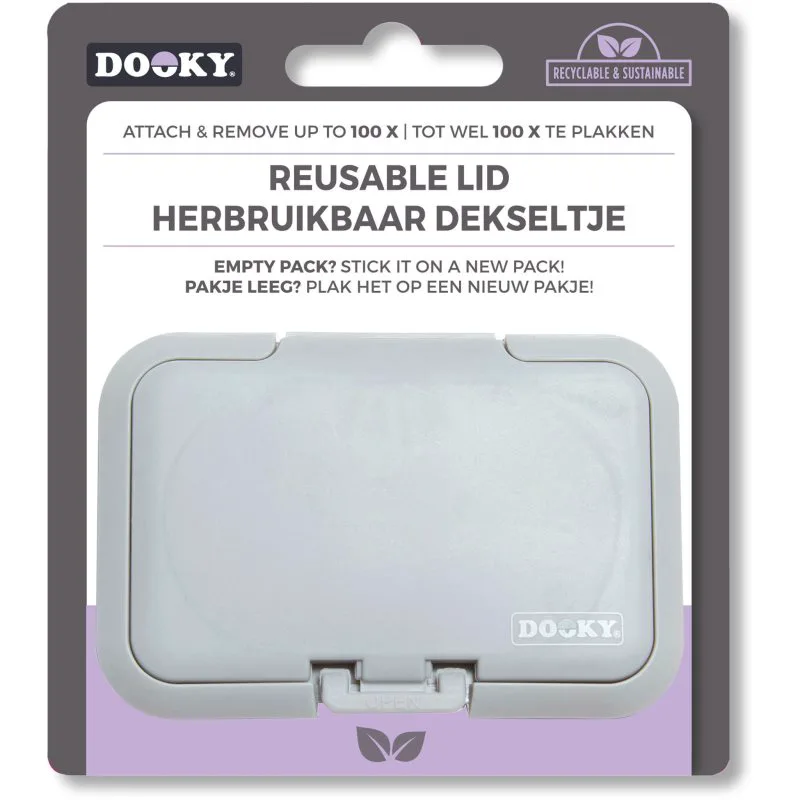 Dooky Reusable Lid Grey Card καπάκι για μωρομάντηλα 1 τμχ