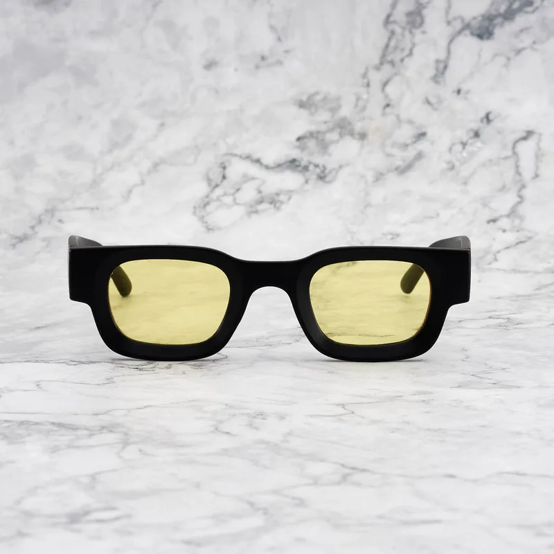JIMMY Tinted Sunglasses | Matt Black | Yellow Shades | Explicit Poets Sunglasses