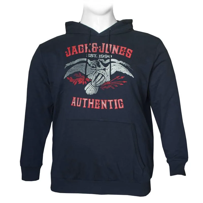 Hoodie φούτερ "Fonne" με μεταξοτυπία,by Jack & Jones - Navy Blazer