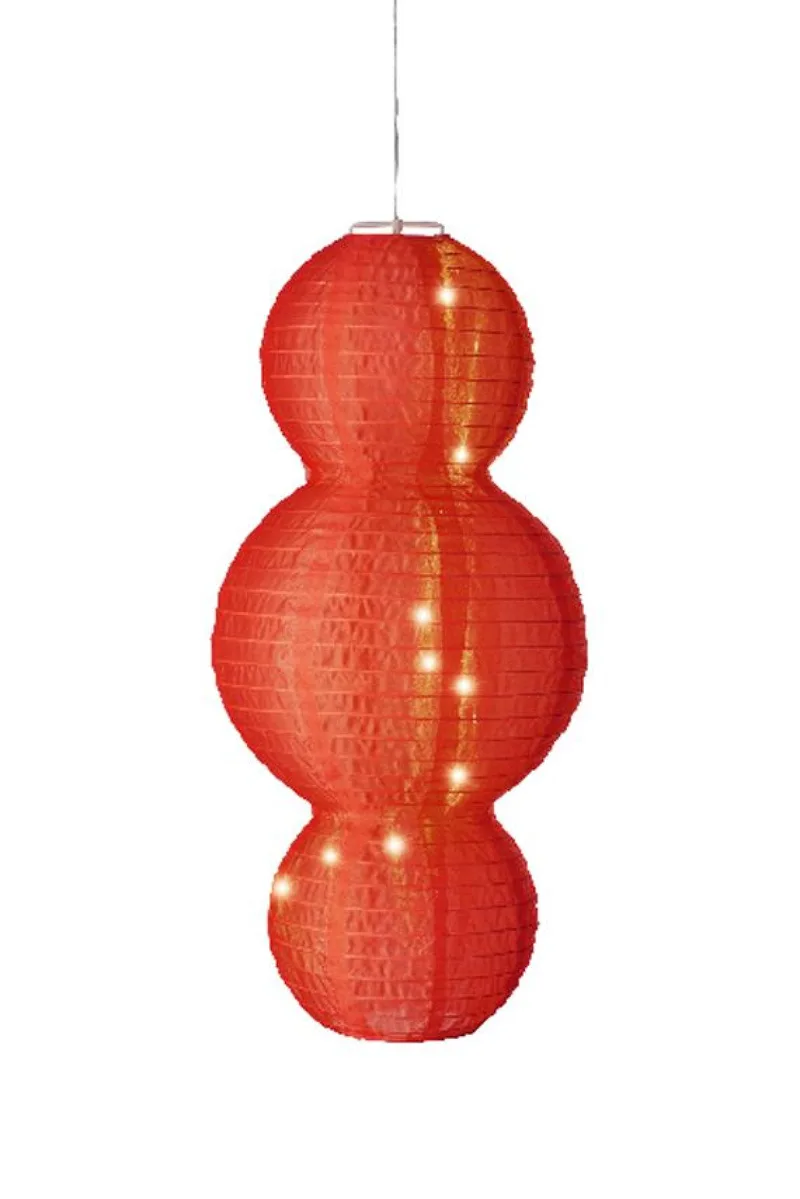 Ηλιακο Φωτιστικο Φαναρι Με Λαβη 58Cm 28x28x58cm Κόκκινο Kaeming