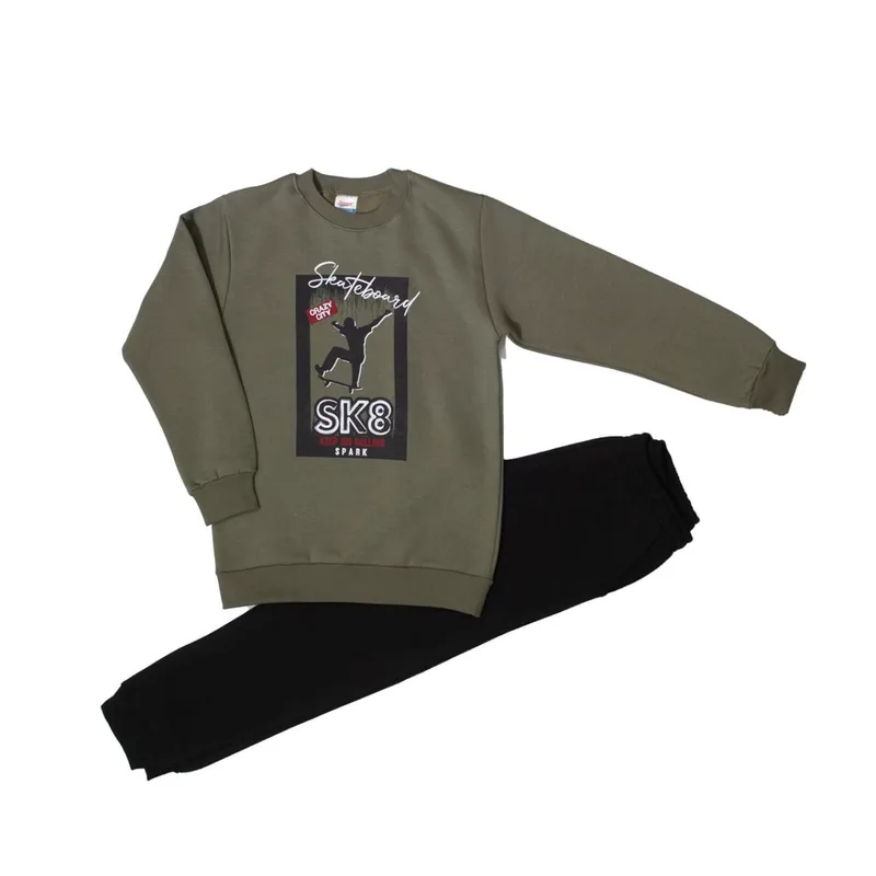 Σετ φόρμα φούτερ αγόρι Spark-4035-Khaki
