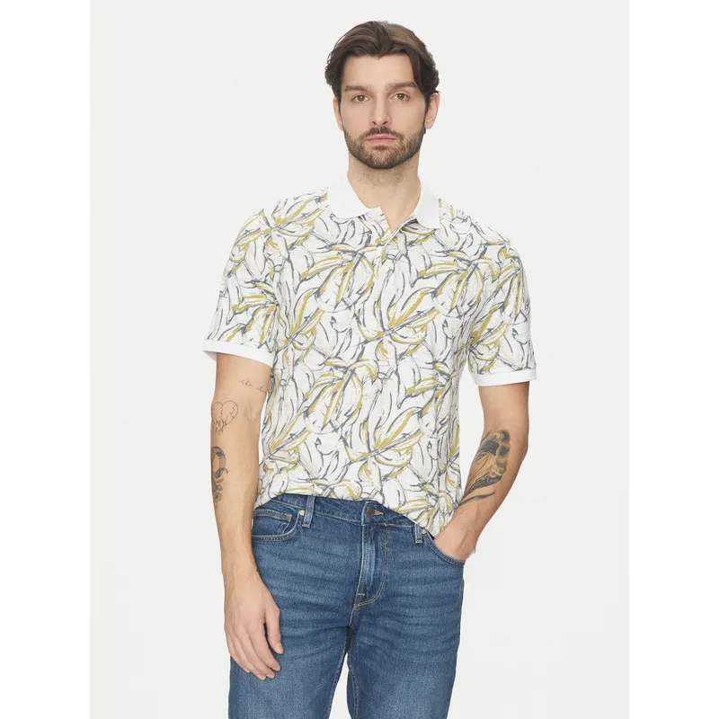 Jack & Jones Polo Split 12272985 Λευκό Regular Fit