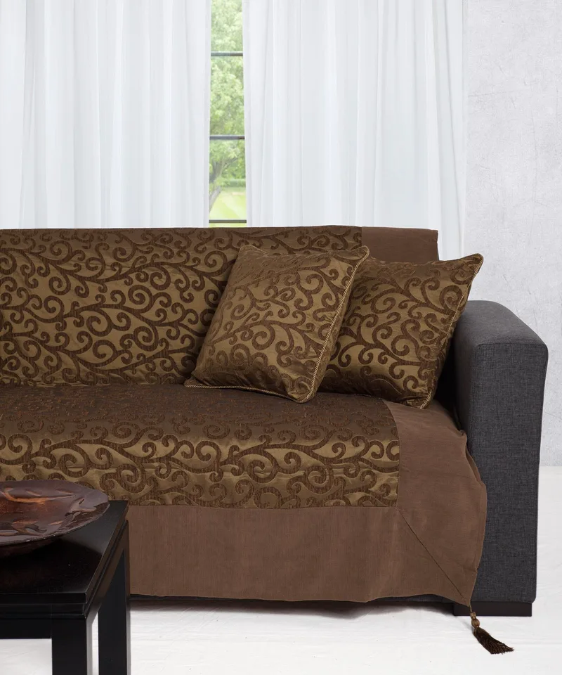 Ριχτάρι Τριθέσιου Silk Fashion 602 Κλαδί Λαδί 180x320