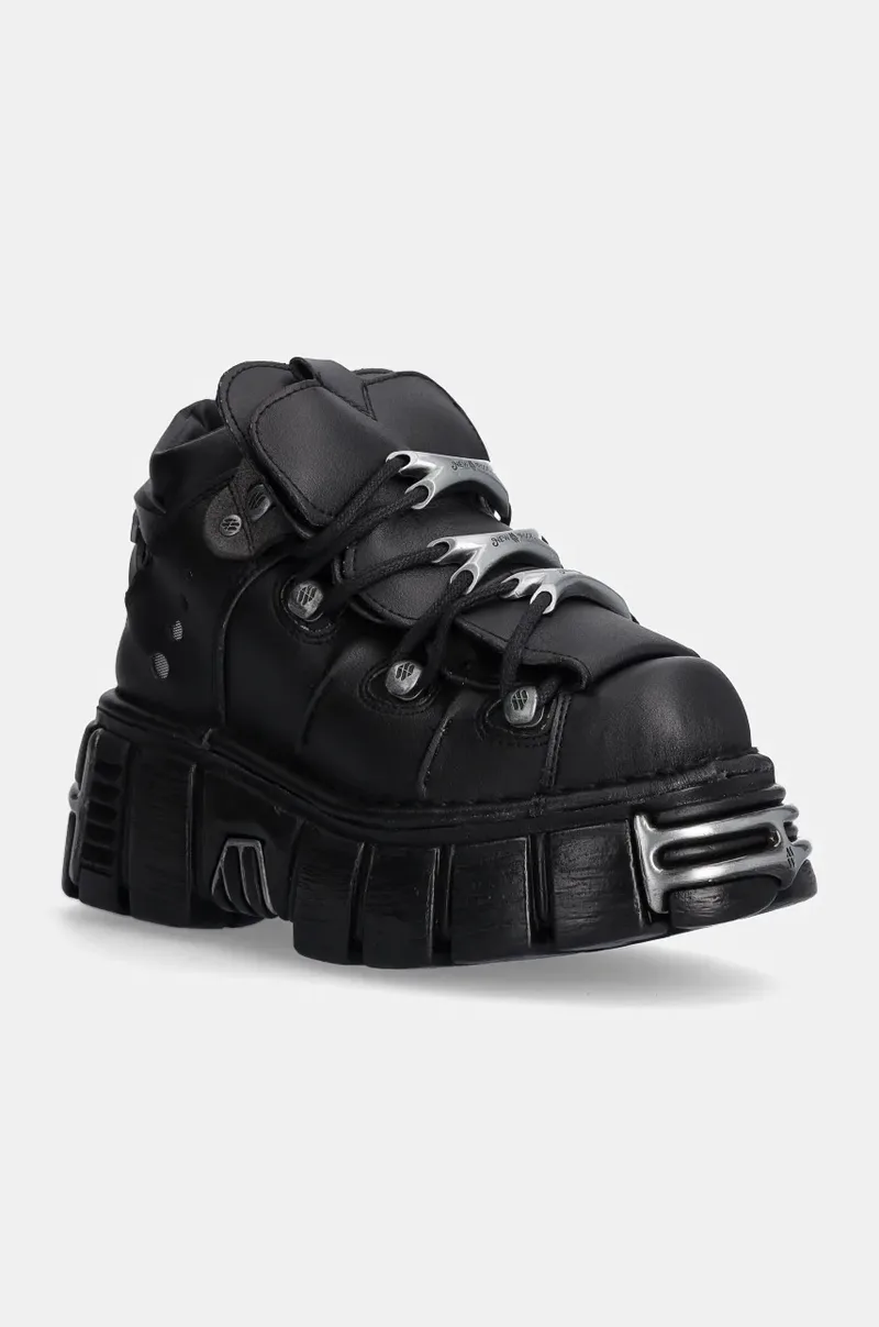 Sneakers New Rock Negro Tower + Negro Acero