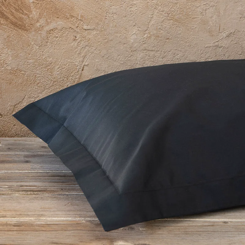 Μαξιλαροθήκες Oxford Ζεύγος 52X72+5 Nima Superior Satin Black