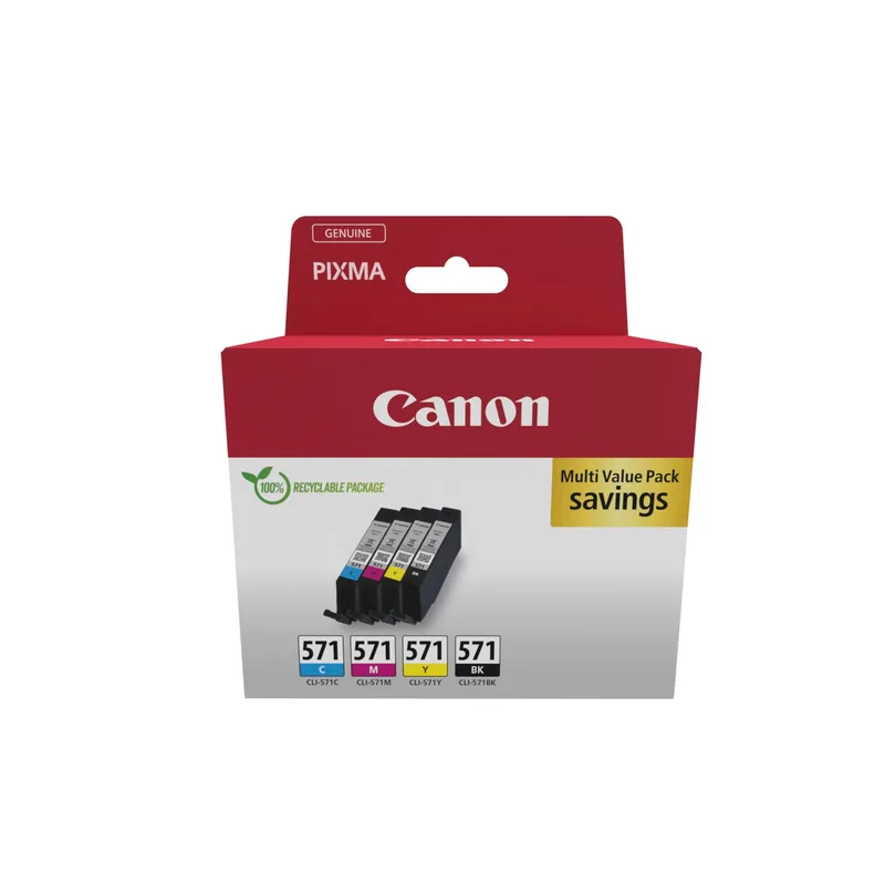 Canon CLI-571 Cyan/Magenta/Yellow/Black Multi Pack Ink Cartridges