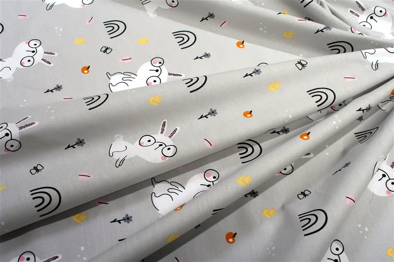Πάνα Χασές Bebe Βαμβακερή 80x80εκ. Rabbit Garden 586 Grey DimCol