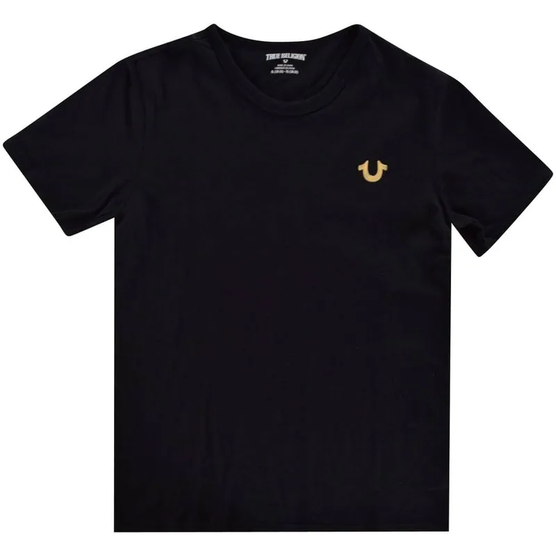 T-SHIRT TRUE RELIGION GOLD BRANDED LOGO TR146TE179 ΜΑΥΡΟ (128ΕΚ.)-(7-8 ΕΤΩΝ)