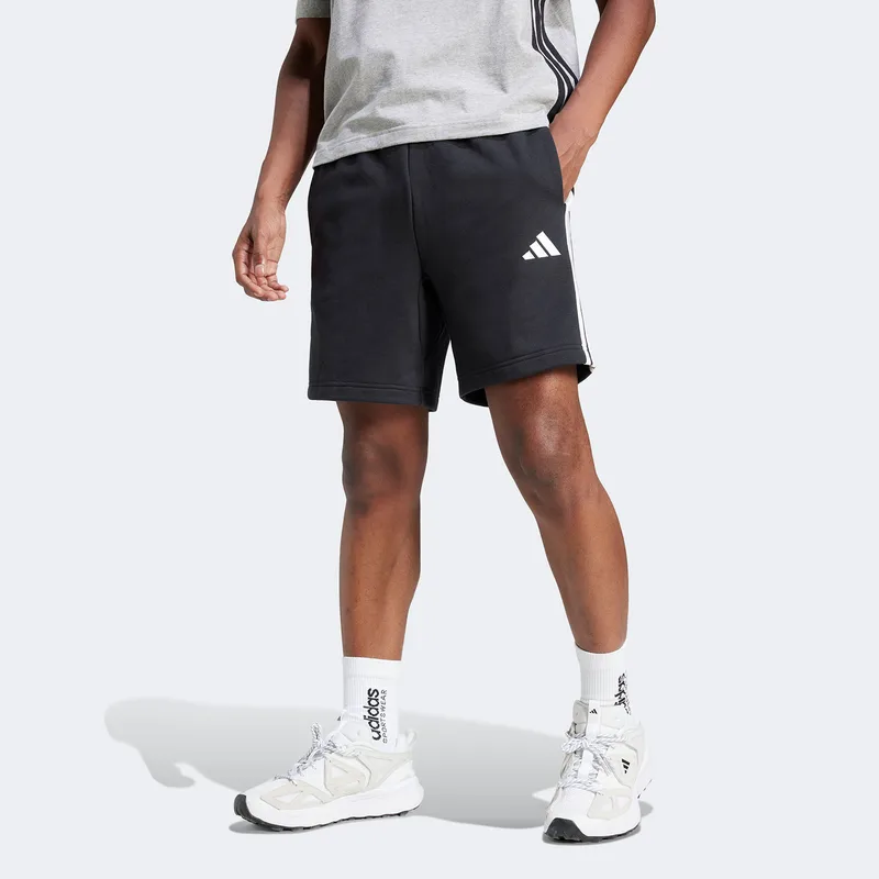 ADIDAS ESSENTIALS 3-STRIPES FRENCH TERRY SHORTS ΜΑΥΡΟ