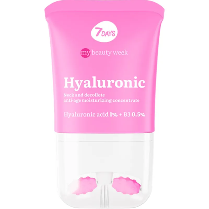 7DAYS My Beauty Week Hyaluronic Anti Age Moisturizing Concentrate Face & Neck Cream Συμπυκνωμένη Αντιγηραντική Κρέμα Προσώπου, Λαιμού με Υαλουρονικό Οξύ & Εφαρμοστή Μασάζ για Ενυδάτωση & Μείωση των Ρυτίδων 80ml