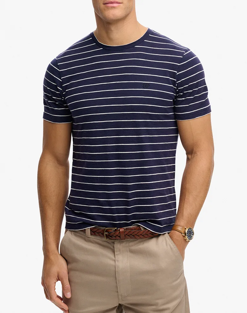 SUPERDRY D2 OVIN CLASSIC ESSENTIAL STRIPE TEE ΜΠΛΟΥΖΑ ΑΝΔΡΙΚΟ M1012346A-2IU NavyBlue