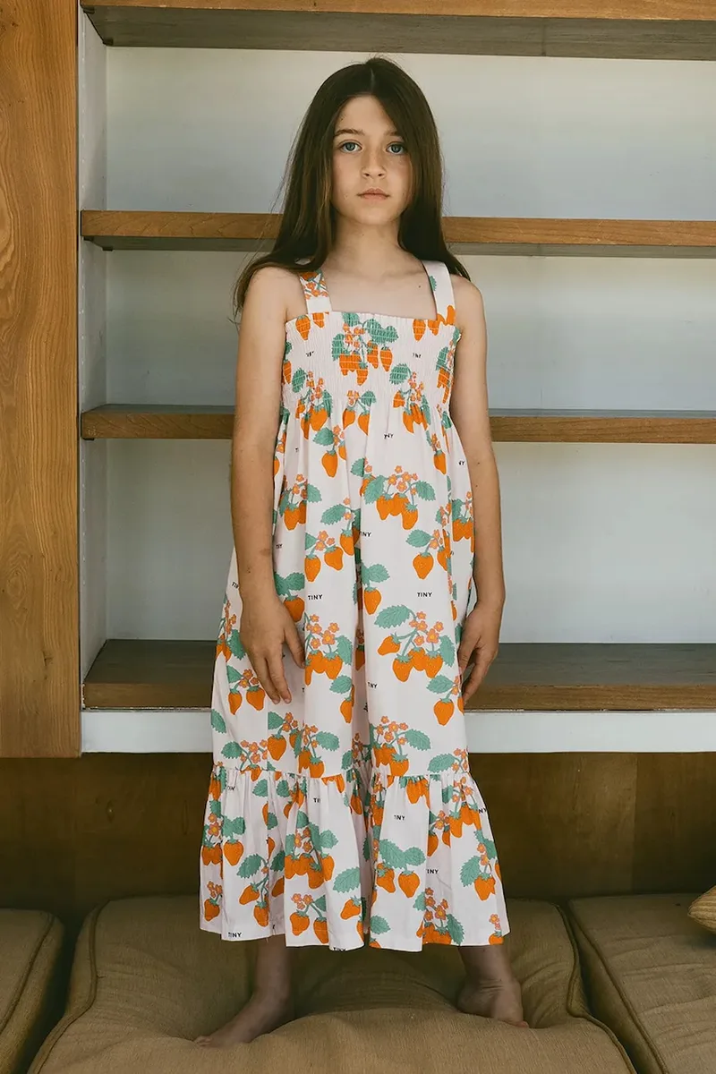 Παιδικό βαμβακερό φόρεμα Tinycottons STRAWBERRIES WOVEN DRESS