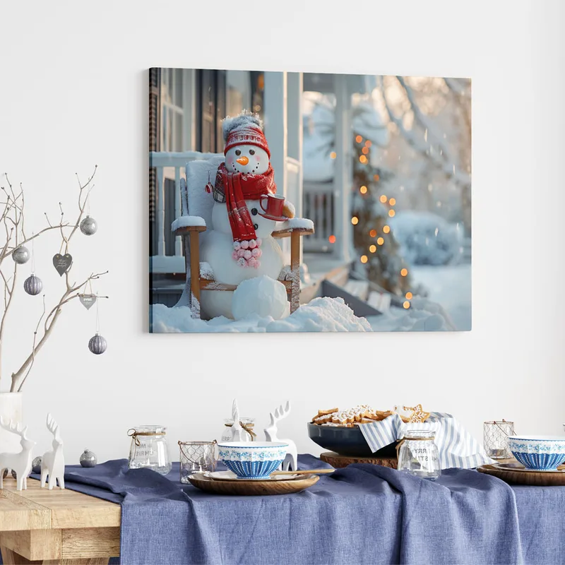 Πινακας σε καμβά XMAS SNOWMAN