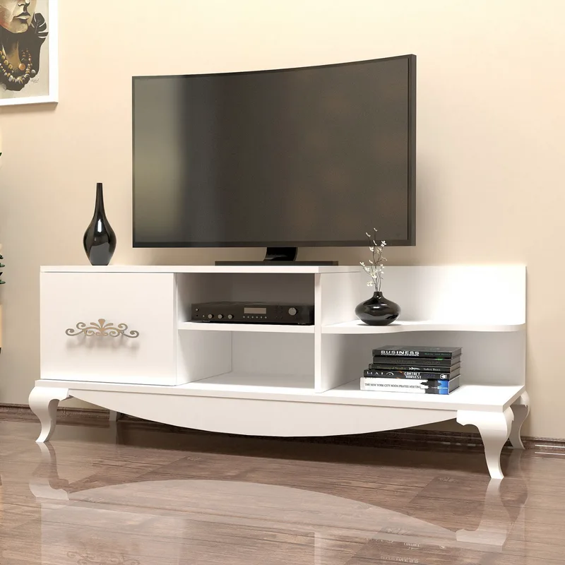 Βάση Τηλεόρασης Sultan - White 845Hct3057 (130x50,6x45)