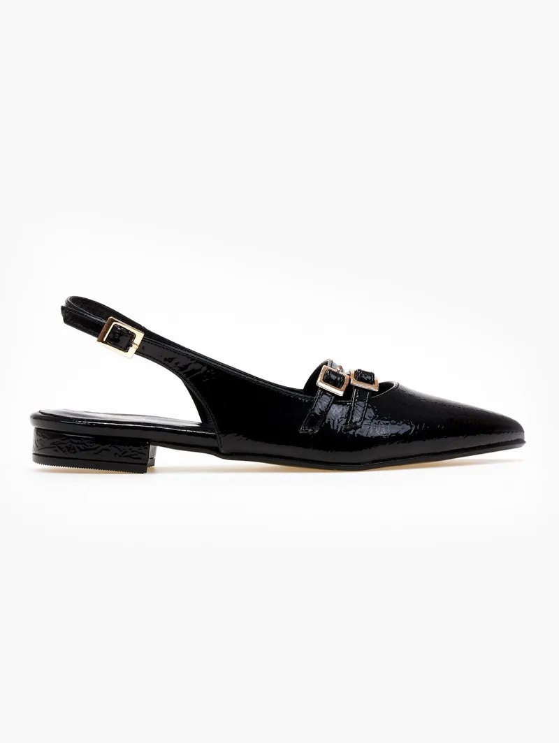 TFP Patent Pointed Ballerinas - 129 - Black