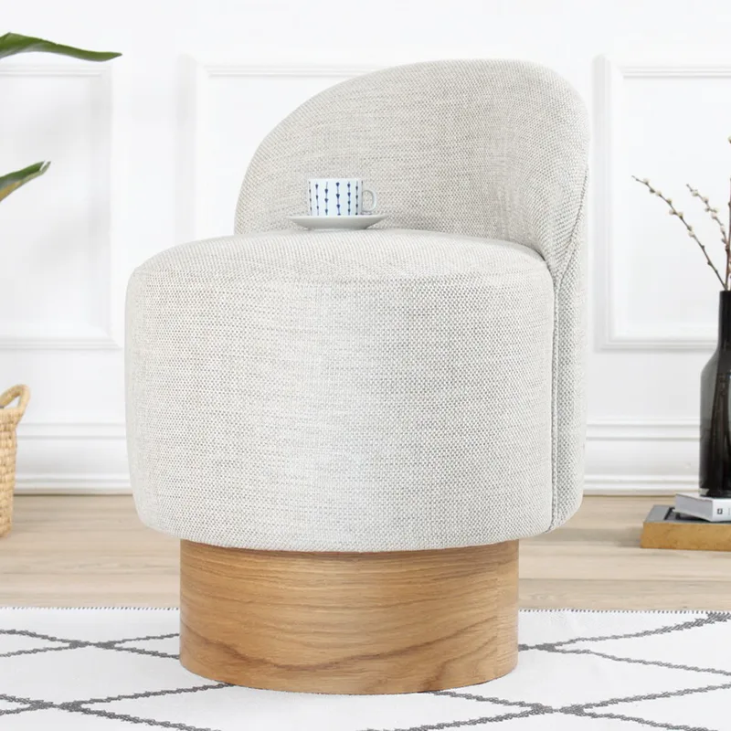 Πουφ Barren Puf - Light Grey 209Flf1389 (Φ47x44)