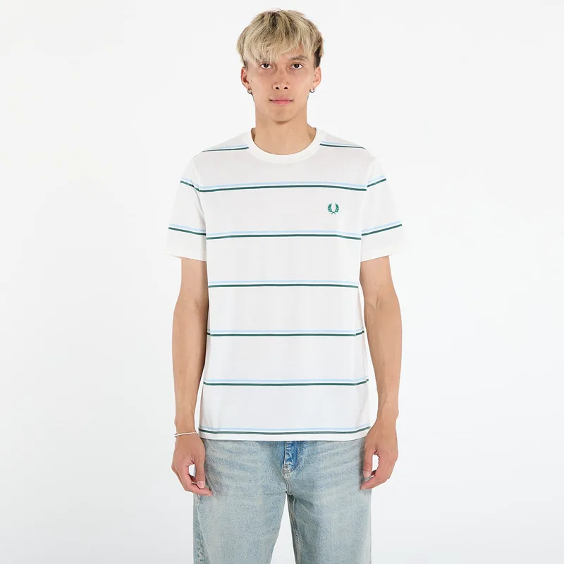 T-shirt FRED PERRY Fine Stripe T-Shirt Snow White S