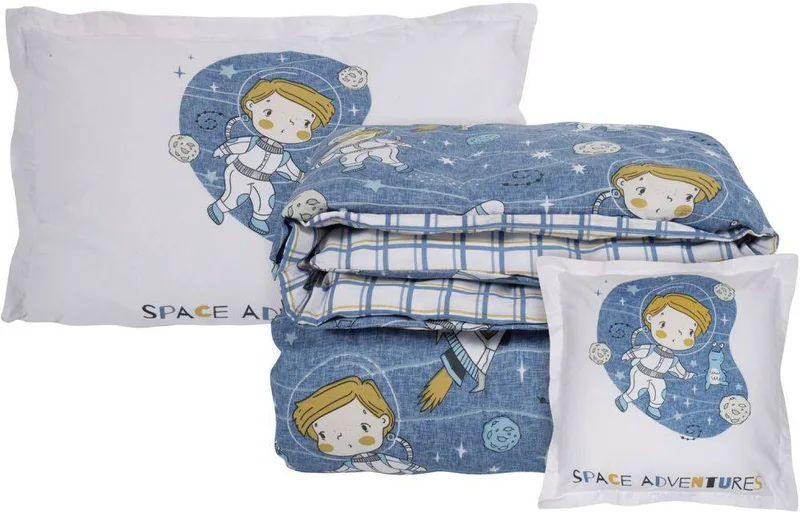 ΣΕΤ ΚΟΥΒΕΡΛΙ DAS HOME MONO KID 4800 ΜΠΛΕ/ΛΕΥΚΟ 160X240CM 3ΤΜΧ
