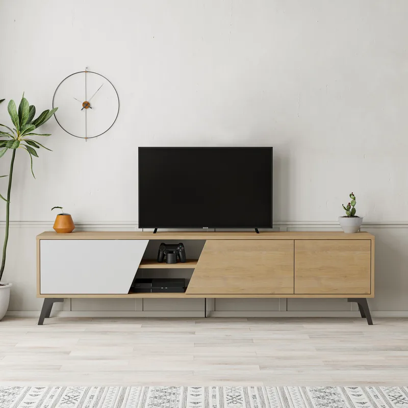 Βάση Τηλεόρασης Fiona - Oak, White 776Hms3107 (180x48x35,6)