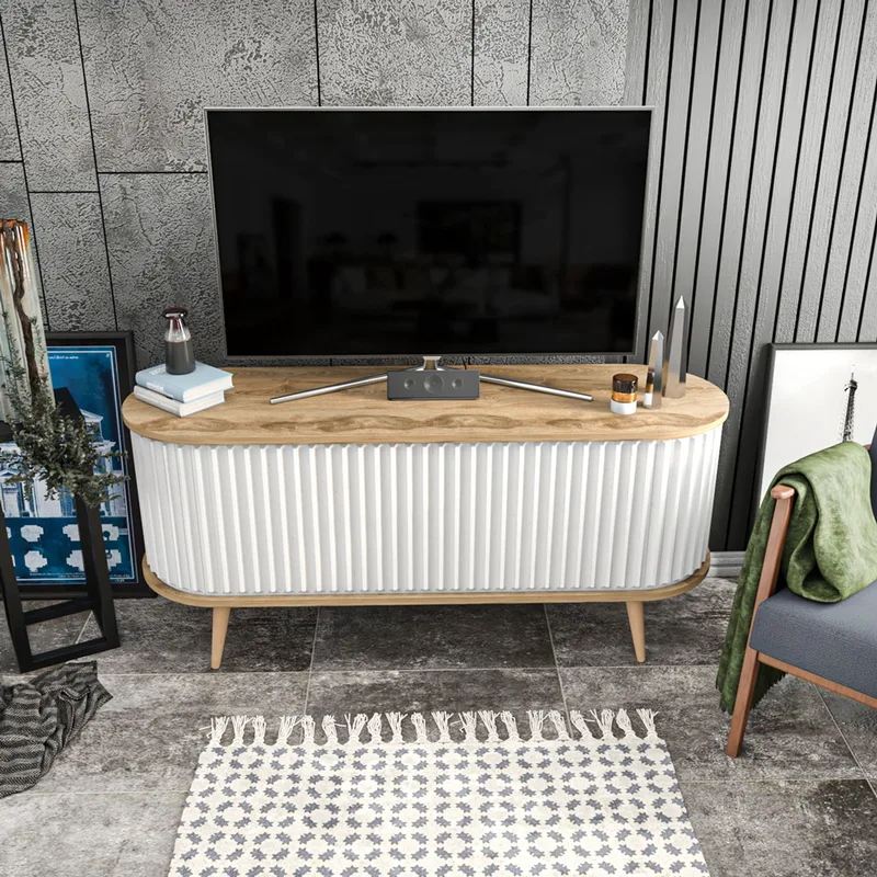 Έπιπλο Τηλεόρασης Stor - Oud Oak, White 322Rtc2183 (140x64x43 cm)