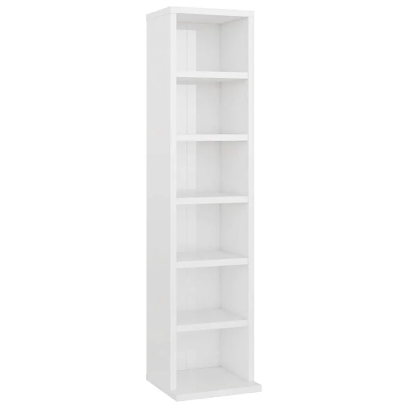 vidaXL Έπιπλο για CD Γυαλιστερό Λευκό 21x20x88 εκ. Επεξεργασμένο Ξύλο