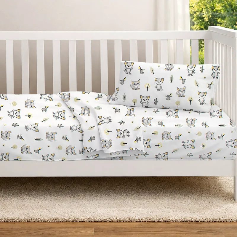 Παπλωματοθήκη Κούνιας 120x160 Dimcol Baby Foxes 595 Grey