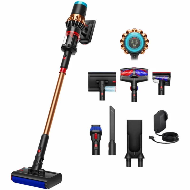 Σκούπα όρθια Dyson V16 Piston Animal Submarine 492969-01, 315AW, 900W, 1.3L, 70 λεπτά, CleanCompaktor™, Hyperdymium™, Wet/Dry, HEPA, LCD, Μαύρο/Χαλκός