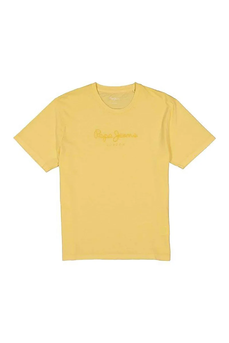Pepe Jeans ανδρικό T-shirt με κεντημένο λογότυπο Regular Fit - PM509418 Κίτρινο