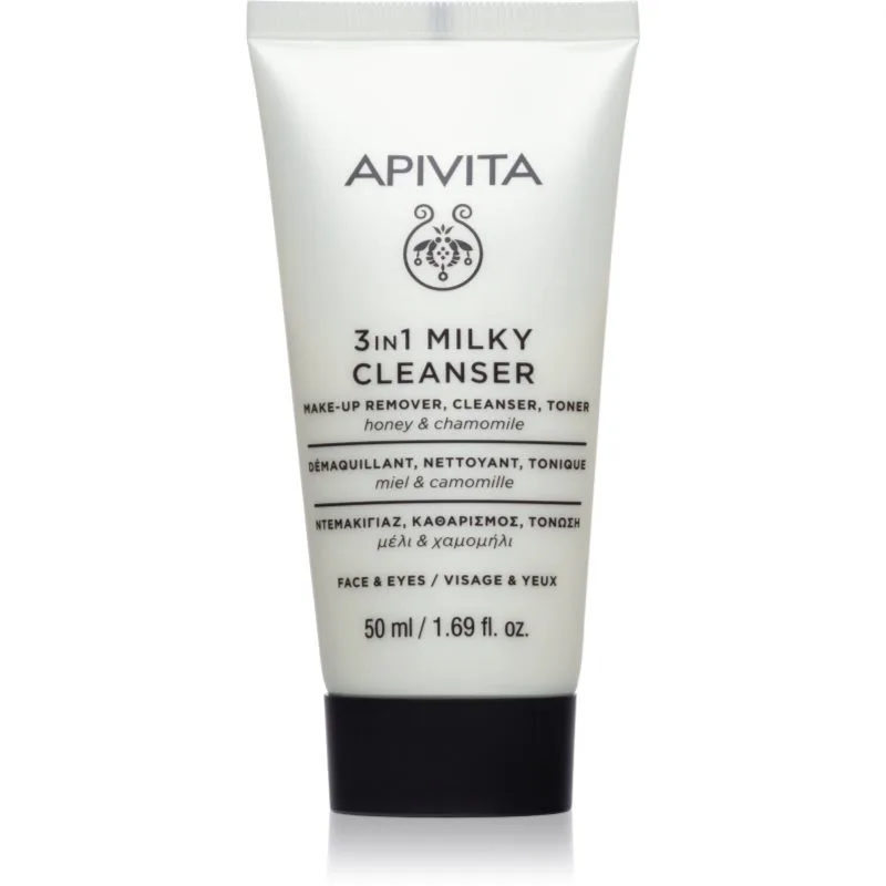 Apivita Cleansing Milk Face & Eyes καθαριστικό γάλακτωμα 3 σε 1 Για πρόσωπο και μάτια 50 ml