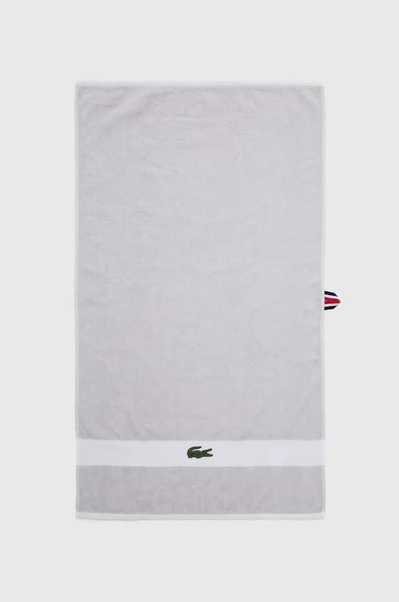 Μικρή βαμβακερή πετσέτα Lacoste L Casual Argent 55 x 100 cm