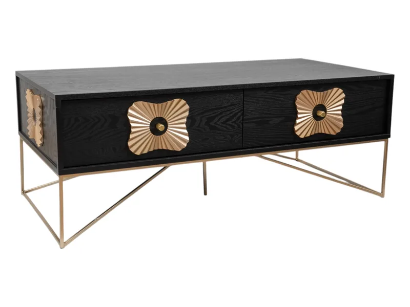 Τραπεζάκι Σαλονιού Mdf Μαύρο-Χρυσό 120x60x45εκ. Zen Collection 24.39.51293 (Υλικό: Mdf, Χρώμα: Μαύρο) - ZEN COLLECTION - 24.39.51293