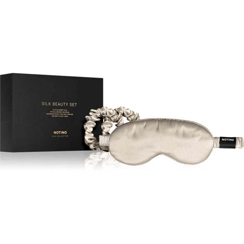 Notino Silk Collection Sleeping mask & Scrunchies Set σετ δώρου απόχρωση Cream