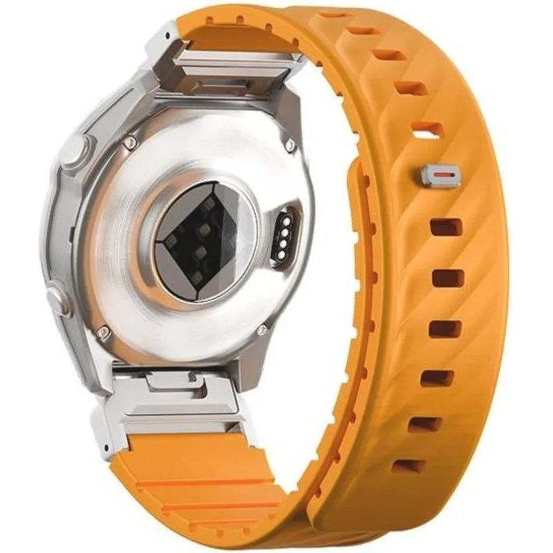 Λουράκι Garmin Watch 26mm Uniq Fluo από Αδιάβροχη Σιλικόνη & Ανοξείδωτο Ατσάλι - Pale Πορτοκαλί (UNIQ-26MM-FLUOPORG)