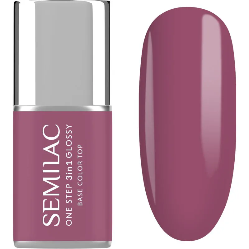 Semilac One Step 3in1 Glossy τζελ βερνίκι νυχιών απόχρωση 205 Purple Μπεζ 7 ml