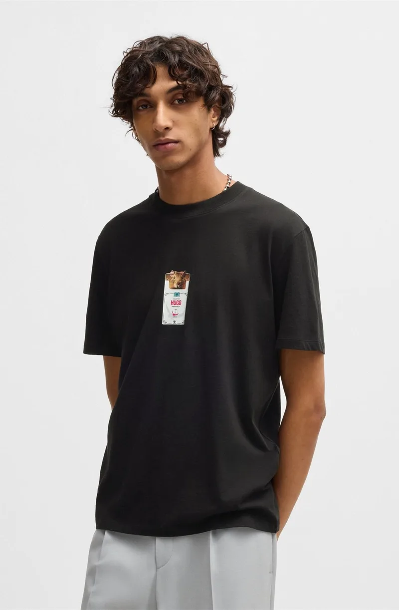 Hugo Ανδρικό T-Shirt Regular Fit Βαμβακερό