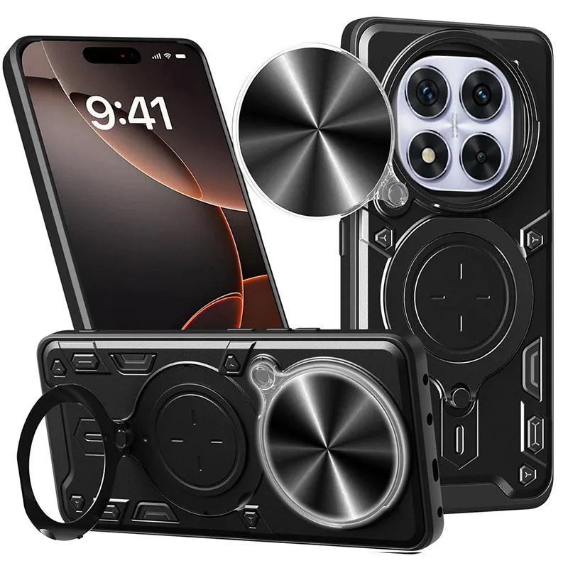 Θήκη Shockproof Ringstand Slide Camera Black Xiaomi Redmi Note 14 Pro 5G