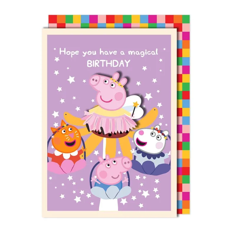 Ευχετήρια κάρτα γενέθλια νεράιδες Τache - Peppa Pig