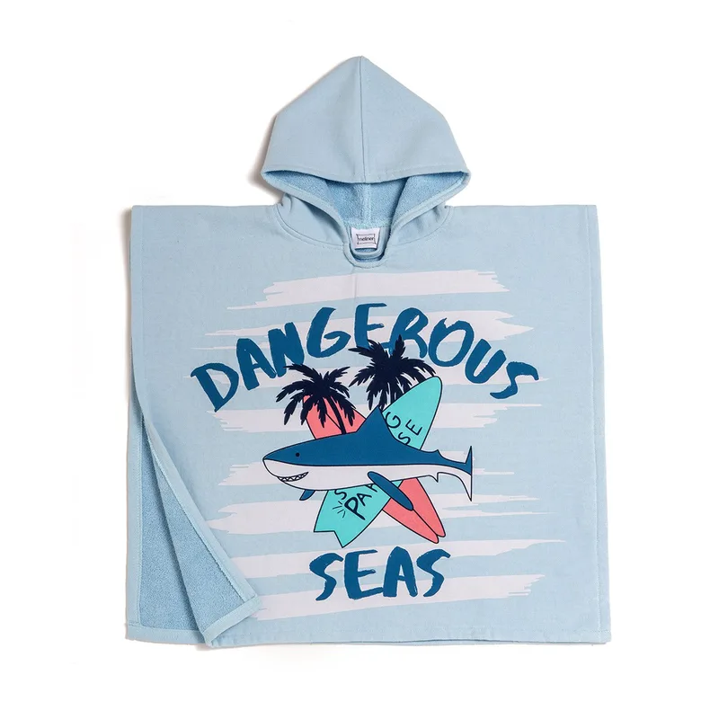 Παιδικο ποντσο θαλασσησ (60χ60) dangerous light blue, melinen