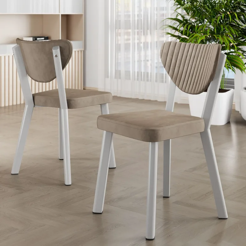 Σετ Καρέκλες (6 Τμχ) Arfe - Cappuccino, White 240Chr1786 (45x86x46 cm)
