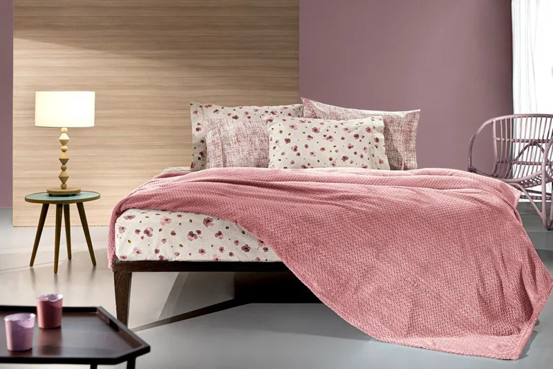 Κουβέρτα Fleece Μονή Guy Laroche Rombus Coral 160x220