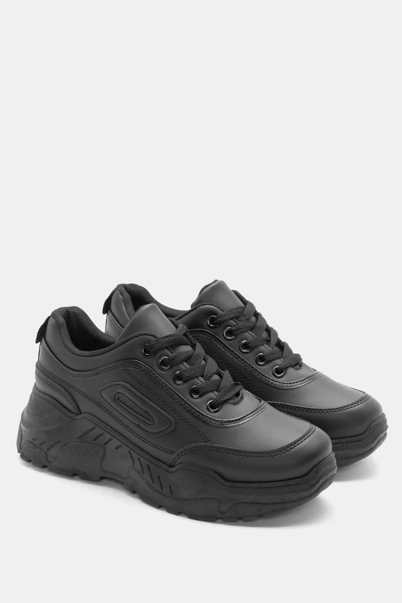 Sneakers Chunky Μονόχρωμα - Μαύρο