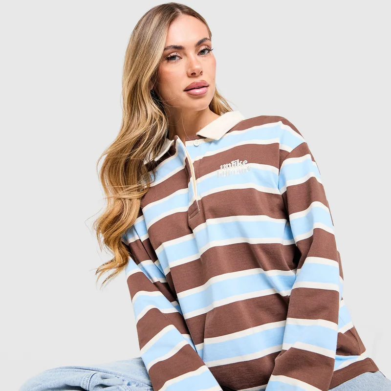 Unlike Humans Stripe Rugby Γυναικείο Polo Mε Μακρύ Μανίκι (9000263518_1934)