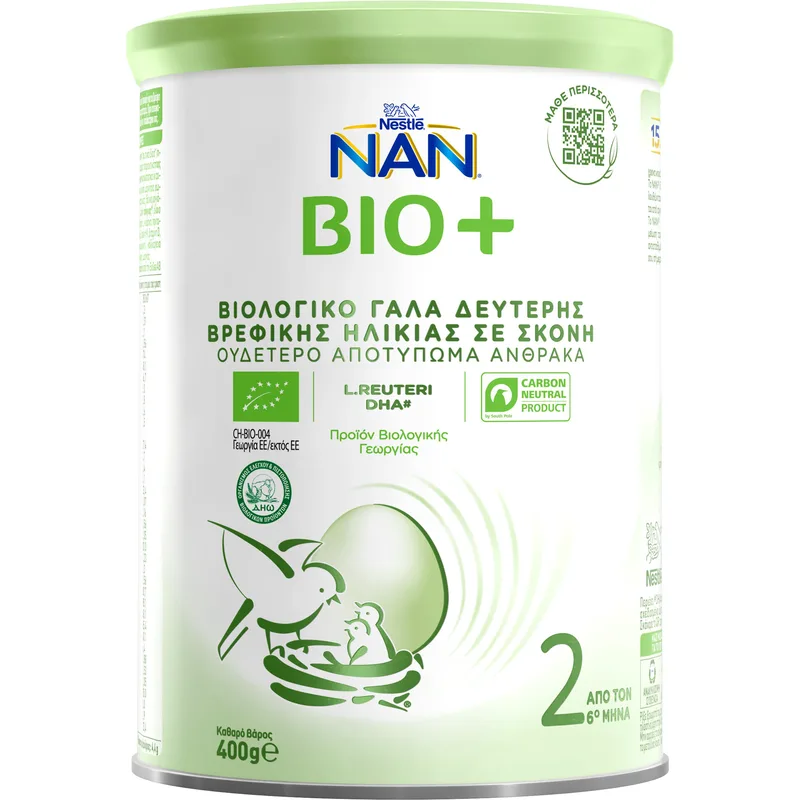 Nestle NAN Bio+ 2 Βιολογικό, Αγελαδινό Γάλα Δεύτερης Βρεφικής Ηλικίας σε Σκόνη από τον 6ο Μήνα 400gr