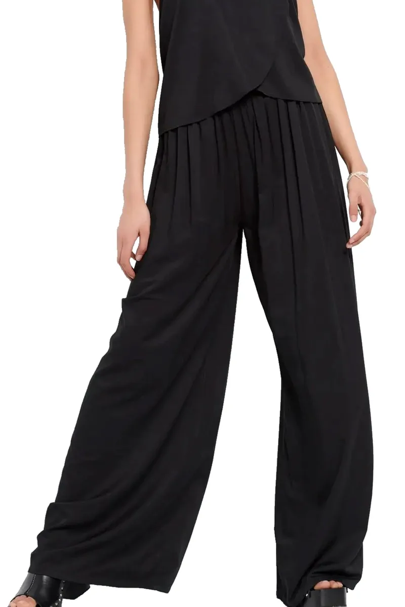 Παντελόνι Υφασμάτινο Funky Buddha Ψηλόμεση FBL007-121-02-BLACK Γυναικείο